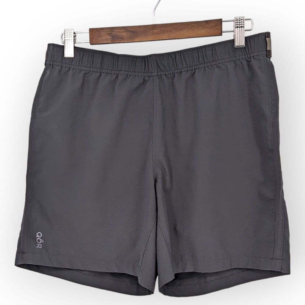 QOR Shorts‎ Men's Size Small Elastic Waist Black Flawed